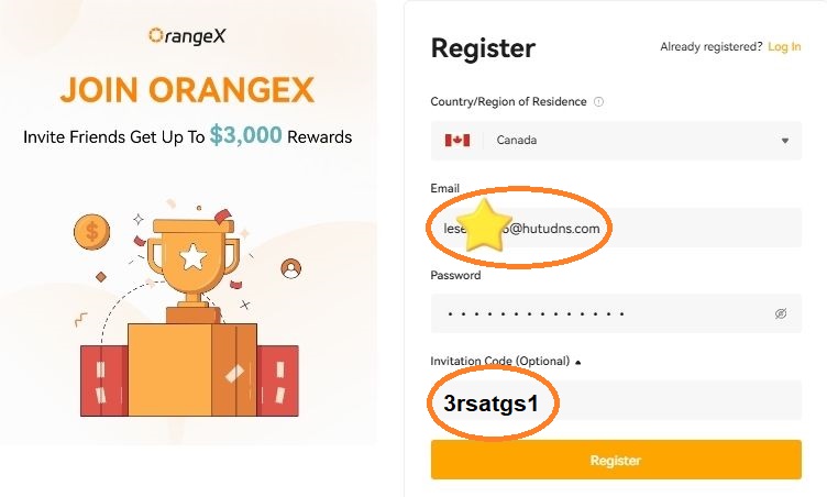 OrangeX Invitation Code